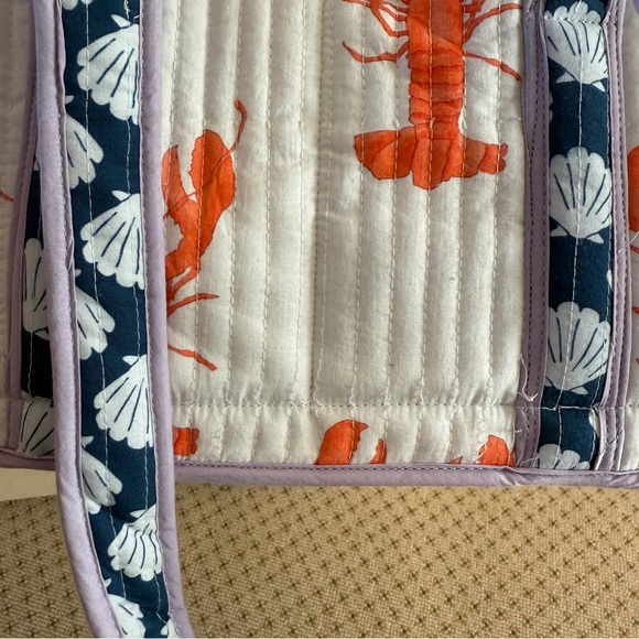 Sara Fitz Lobster & Shell Print Barrel Shaped Tote Bag - Picture 14 of 16